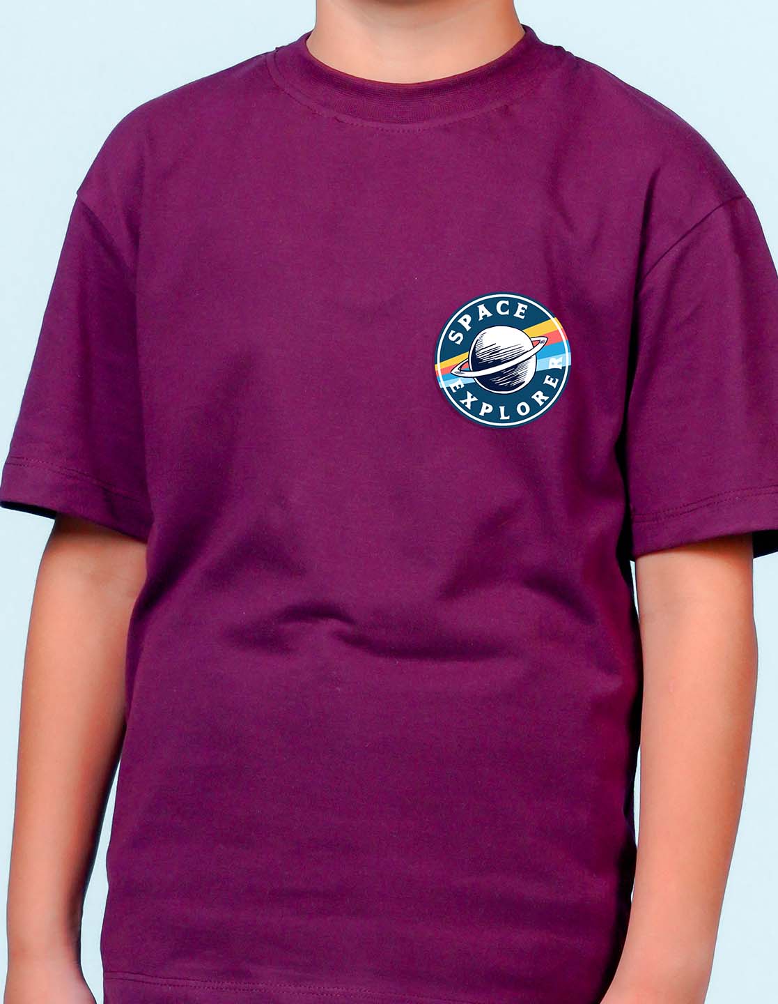Nusyl Wine Boys Printed Oversized T-shirt