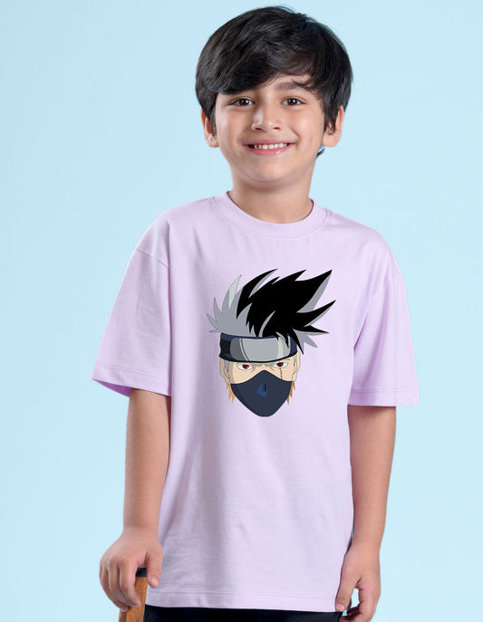 Nusyl Lilac Boys Printed Oversized T-shirt