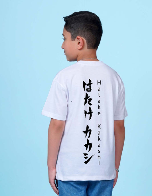 Nusyl White Boys Printed Oversized T-shirt