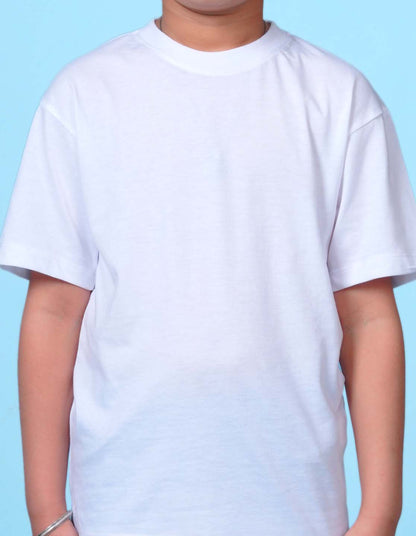 Nusyl White Boys Printed Oversized T-shirt
