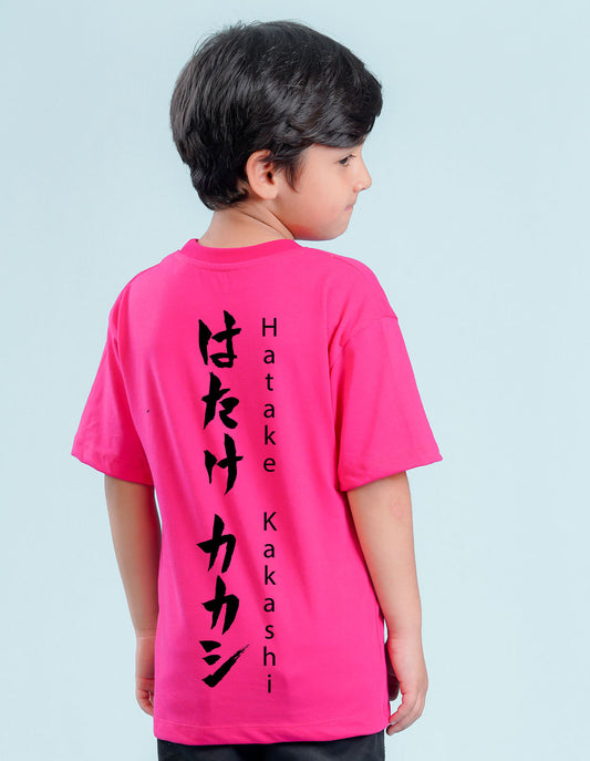 Nusyl Hot Pink Boys Printed Oversized T-shirt
