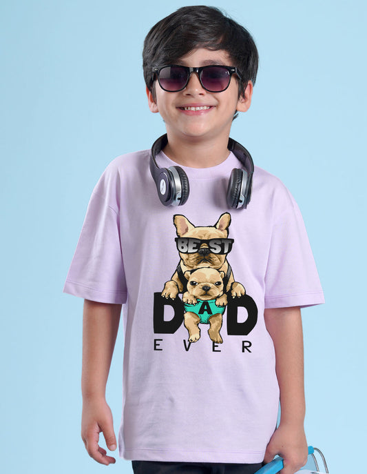 Nusyl Lilac Boys Printed Oversized T-shirt
