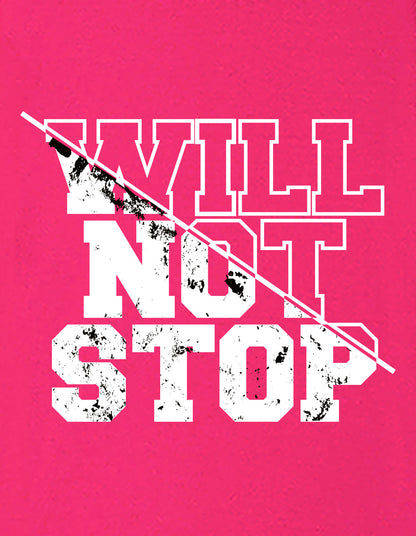 Nusyl Boys Hot Pink Will Not Stop Text Printed Short Sleeve Oversized T-Shirt