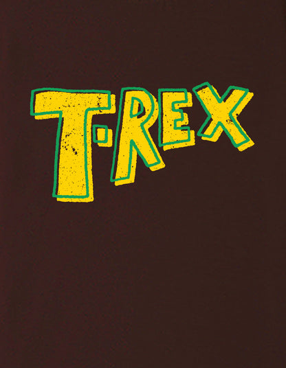 Nusyl Boys Brown T-Rex Text Printed Short Sleeve Oversized T-Shirt