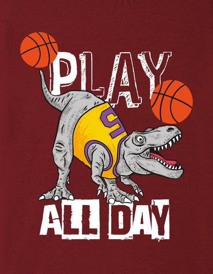 Nusyl Boys Wine Play All Day Text Printed Short Sleeve Oversized T-Shirt