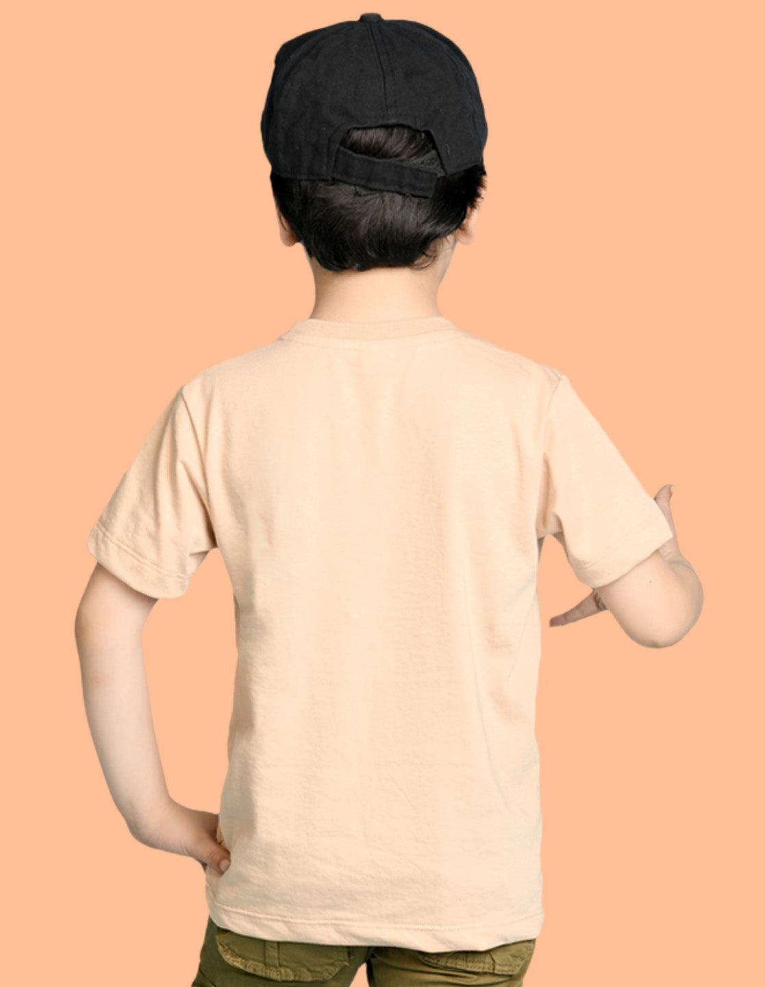 Nusyl Boys Beige Racing  Car & Teddy Bear Printed Short Sleeve Oversized T-Shirt