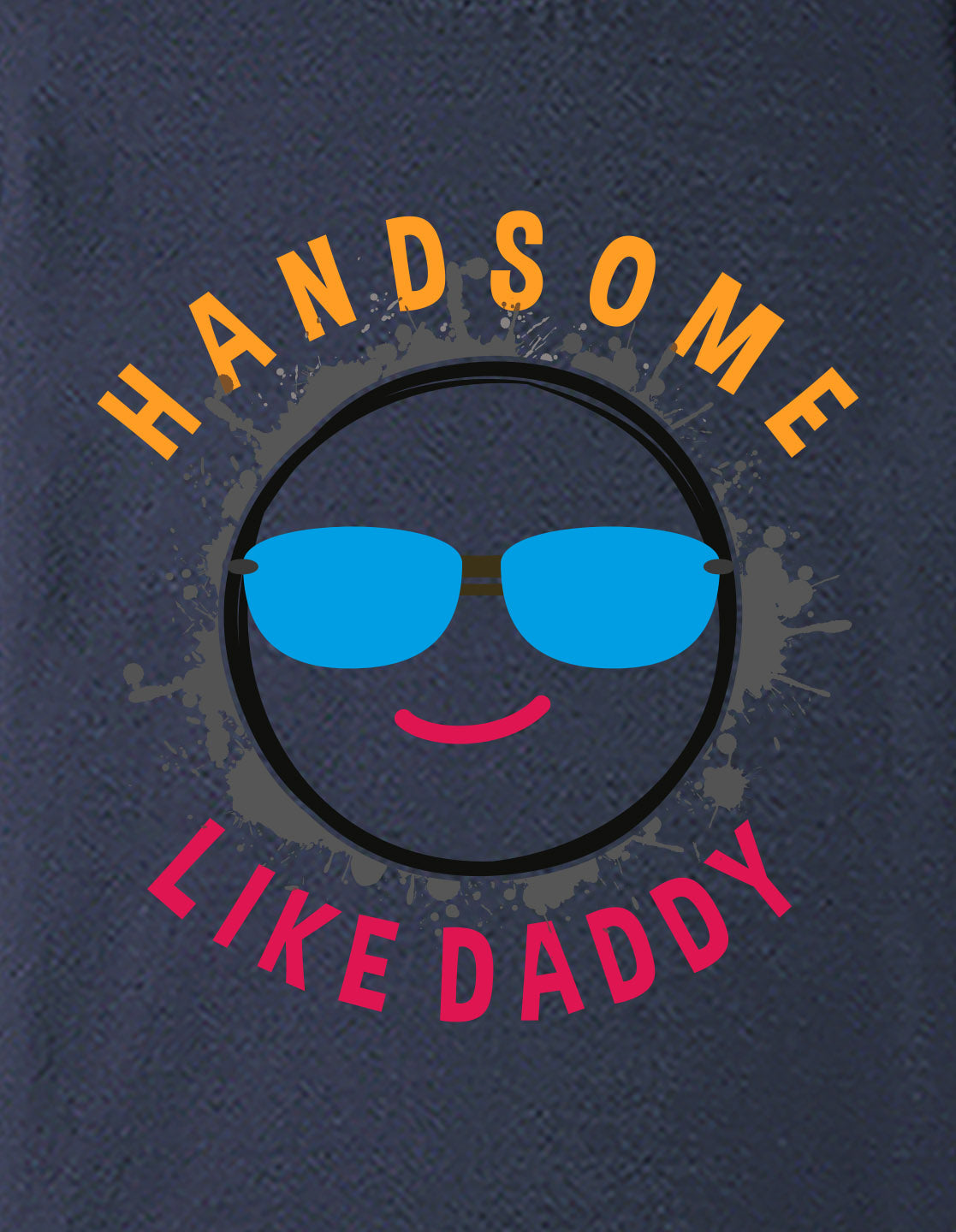 Nusyl Boys Navy Blue Hand Some Text Printed Short Sleeve Oversized T-Shirt