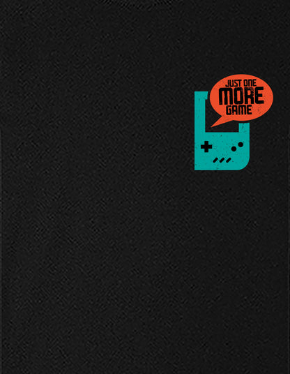 Nusyl Boys Black Just One More Game Text Printed Short Sleeve Oversized T-Shirt