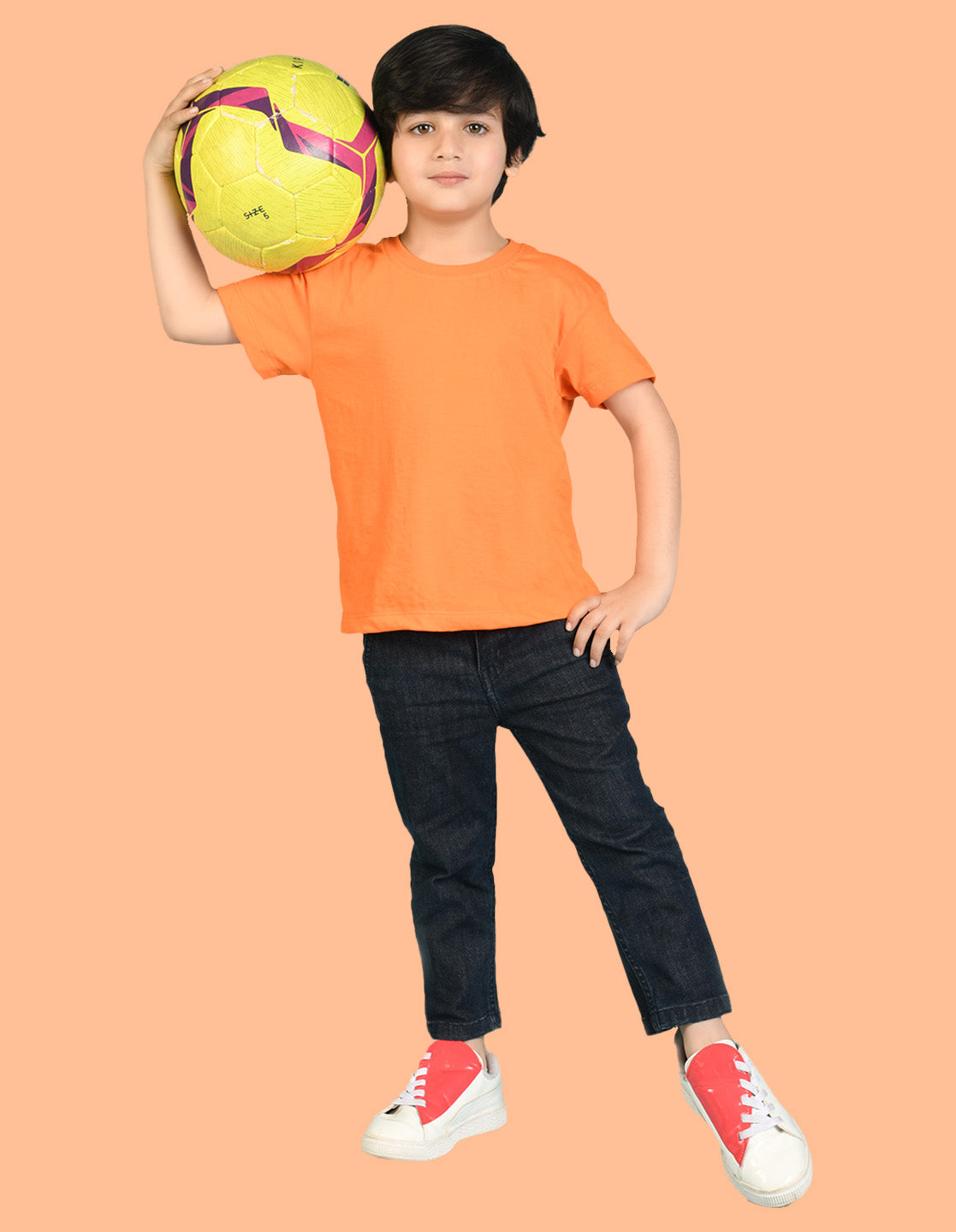 Nusyl Boys Orange Gaming is Not A Hobby Text Printed Short Sleeve Oversized T-Shirt