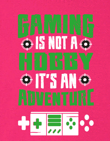 Nusyl Boys Hot Pink Gaming is Not A Hobby Text Printed Short Sleeve Oversized T-Shirt