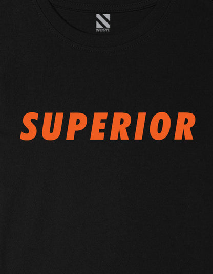 Nusyl Boys Black Superior Text Printed Short sleeve Cotton Blend Oversized T-shirts