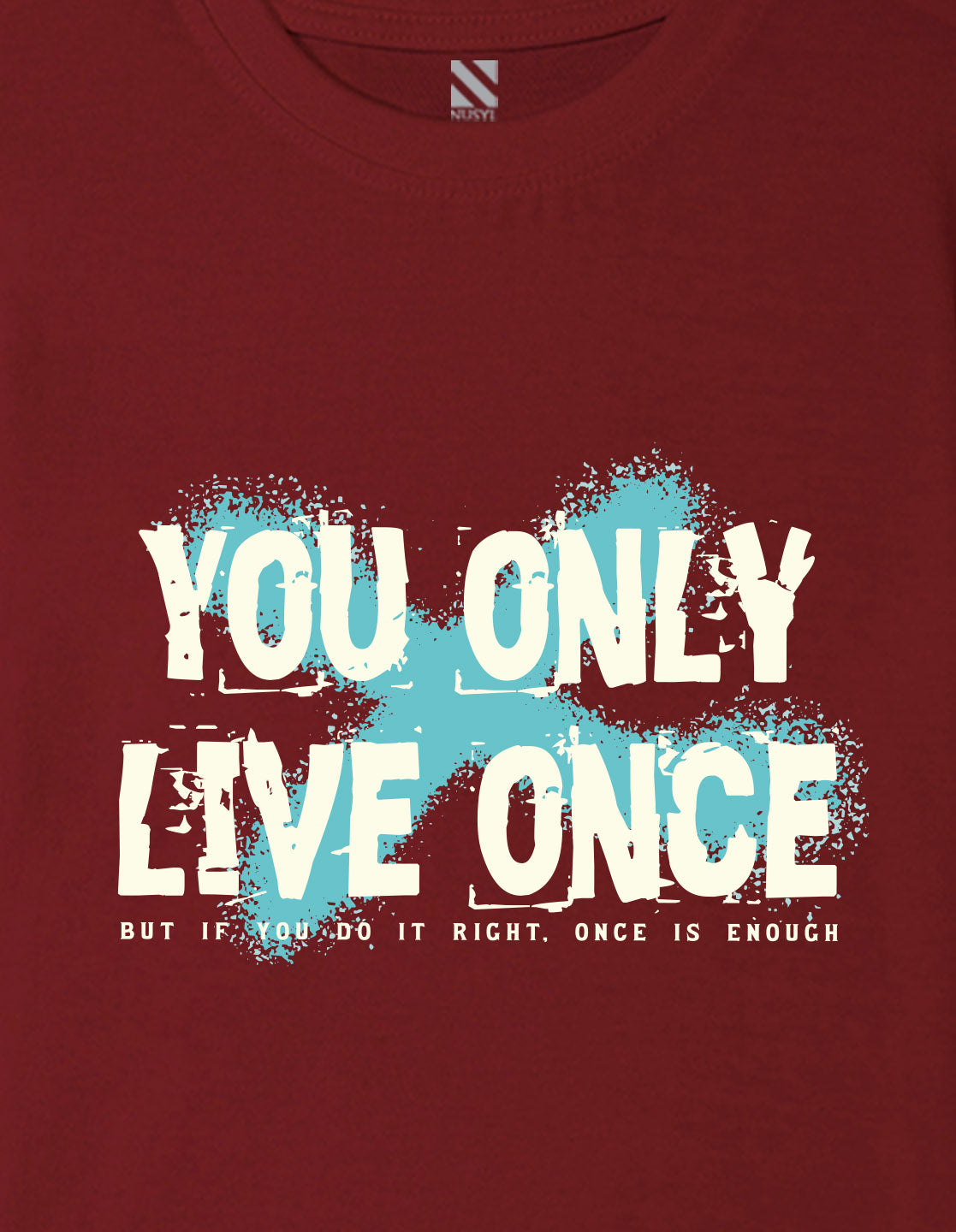 Nusyl Boys Wine You Only Live Once Text Printed Short sleeve Cotton Blend Oversized T-shirts