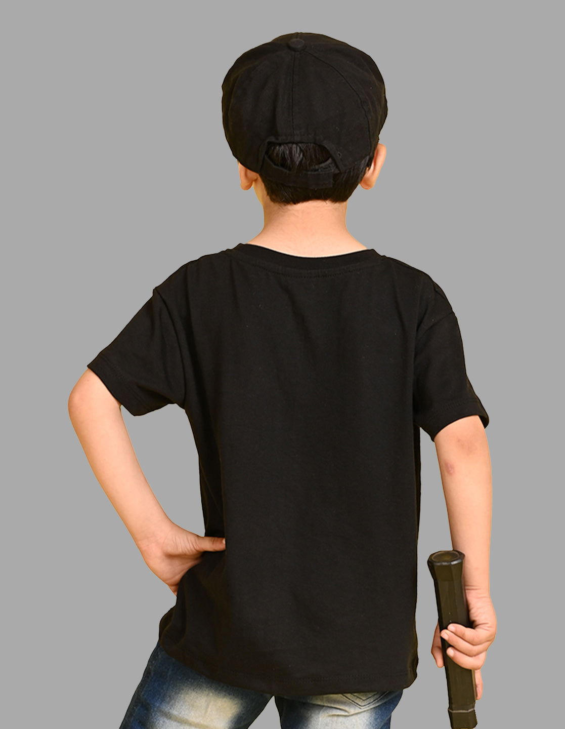 Nusyl Boys Black You Only Live Once Text Printed Short sleeve Cotton Blend Oversized T-shirts