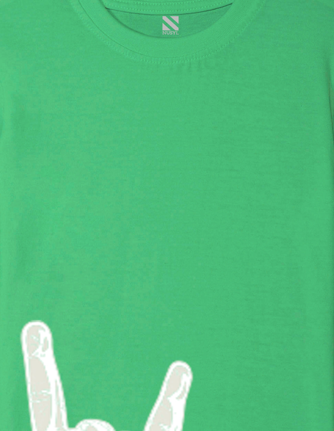 Nusyl Boys Green Rock Star Text Printed Short sleeve Cotton Blend Oversized T-shirts
