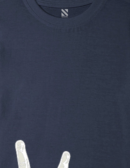 Nusyl Boys Navy Blue Rock Star Text Printed Short sleeve Cotton Blend Oversized T-shirts