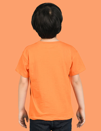Nusyl Boys Orange It's Cool To Be Kind Text Printed Short sleeve Cotton Blend Oversized T-shirts