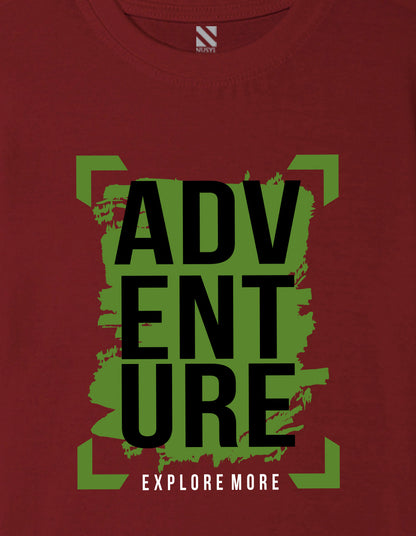 Nusyl Boys Wine Adventure Text Printed Short sleeve Cotton Blend Oversized T-shirts