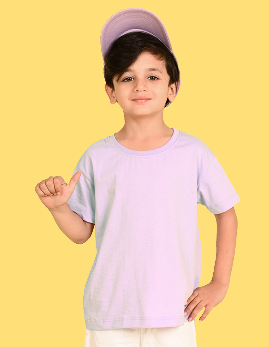 Nusyl Boys Lilac Your Life is Awesome Text Printed Short sleeve Cotton Blend Oversized T-shirts