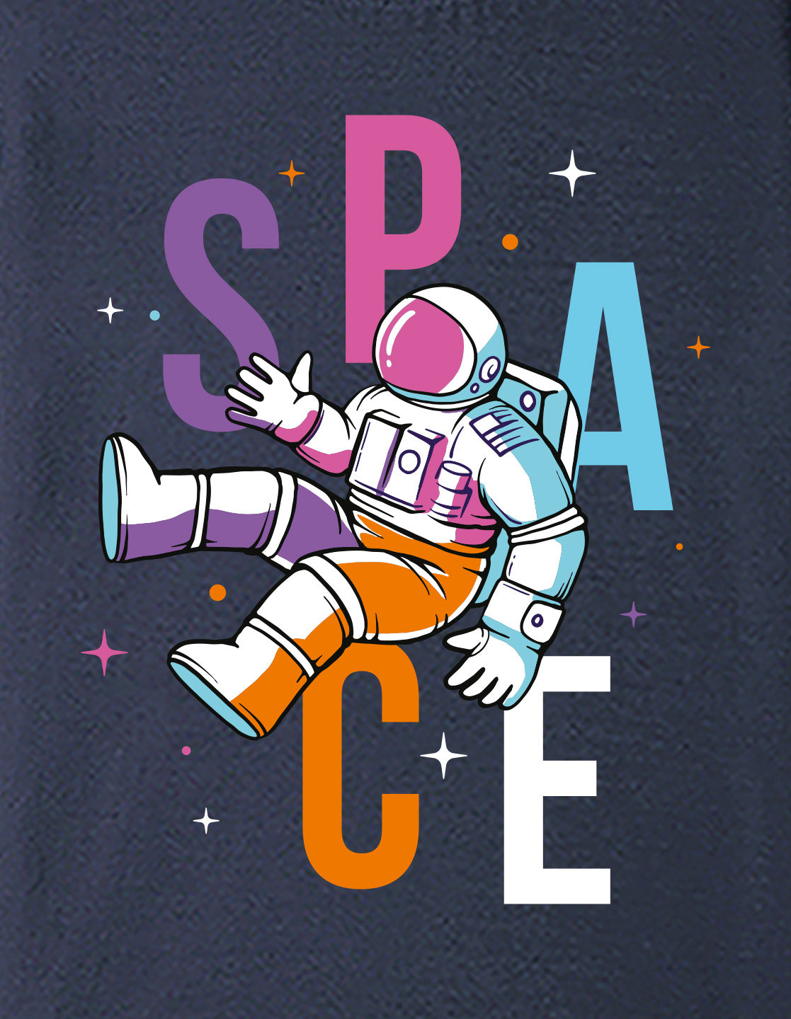 Nusyl Boys Navy Blue Space Text Printed Short Sleeve Oversized T-Shirt