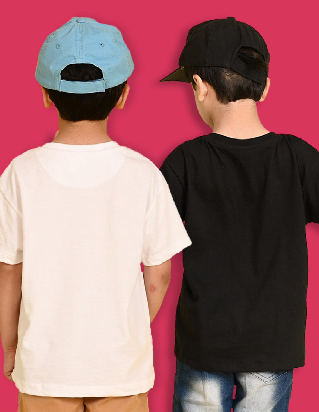 Nusyl Boys White & Black Solid  Oversized T-Shirt - Pack of 2