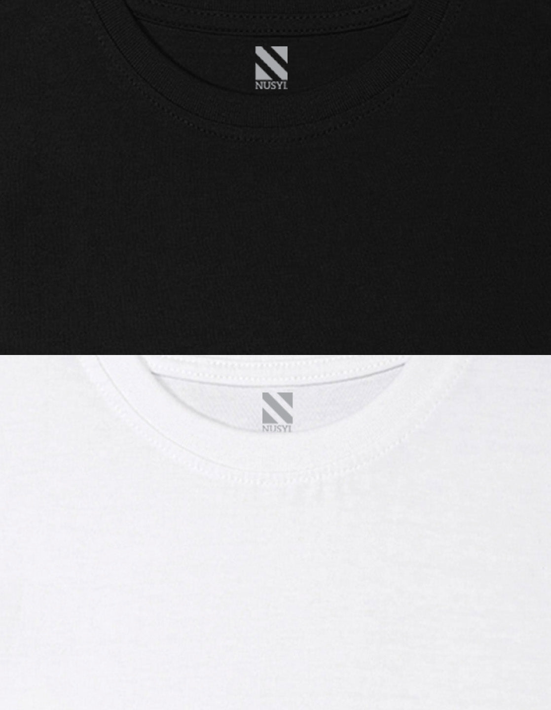 Nusyl Boys White & Black Solid  Oversized T-Shirt - Pack of 2