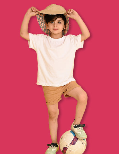 Nusyl Boys White & Black Solid  Oversized T-Shirt - Pack of 2