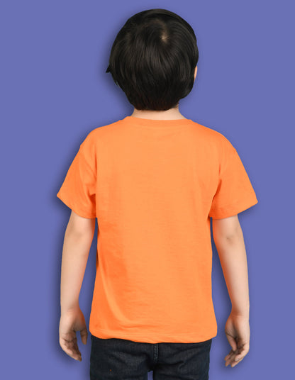 Nusyl Boys Orange & Brown & Navy Blue Text Printed Oversized T-Shirt - Pack of 3