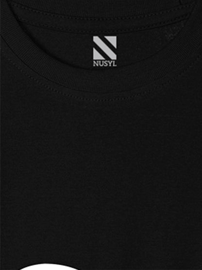 Nusyl Black Biowashed Cotton Full Sleeve T-shirt