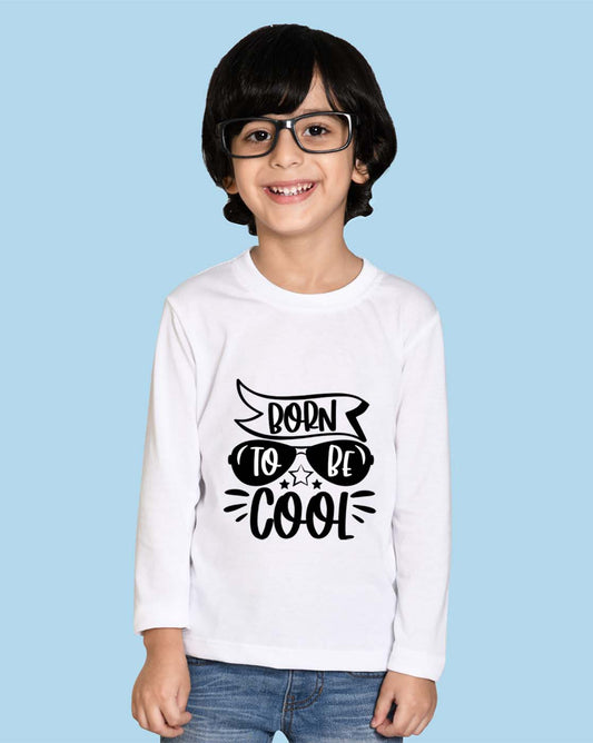Nusyl Boys White Cool Graphic Printed Full sleeve T-Shirt
