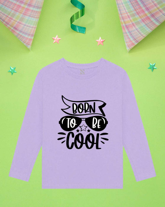 Nusyl Boys Lilac Cool Graphic Printed Full sleeve T-Shirt