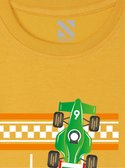 Nusyl Yellow Biowashed Cotton Full Sleeve T-shirt