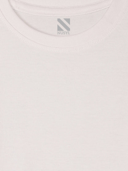Nusyl White Biowashed Cotton Full Sleeve T-shirt