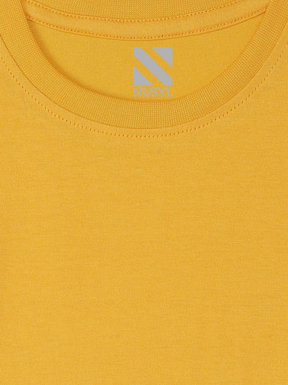Nusyl Yellow Biowashed Cotton Full Sleeve T-shirt