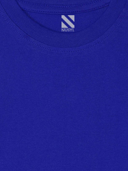Nusyl Royal Blue Biowashed Cotton Full Sleeve T-shirt
