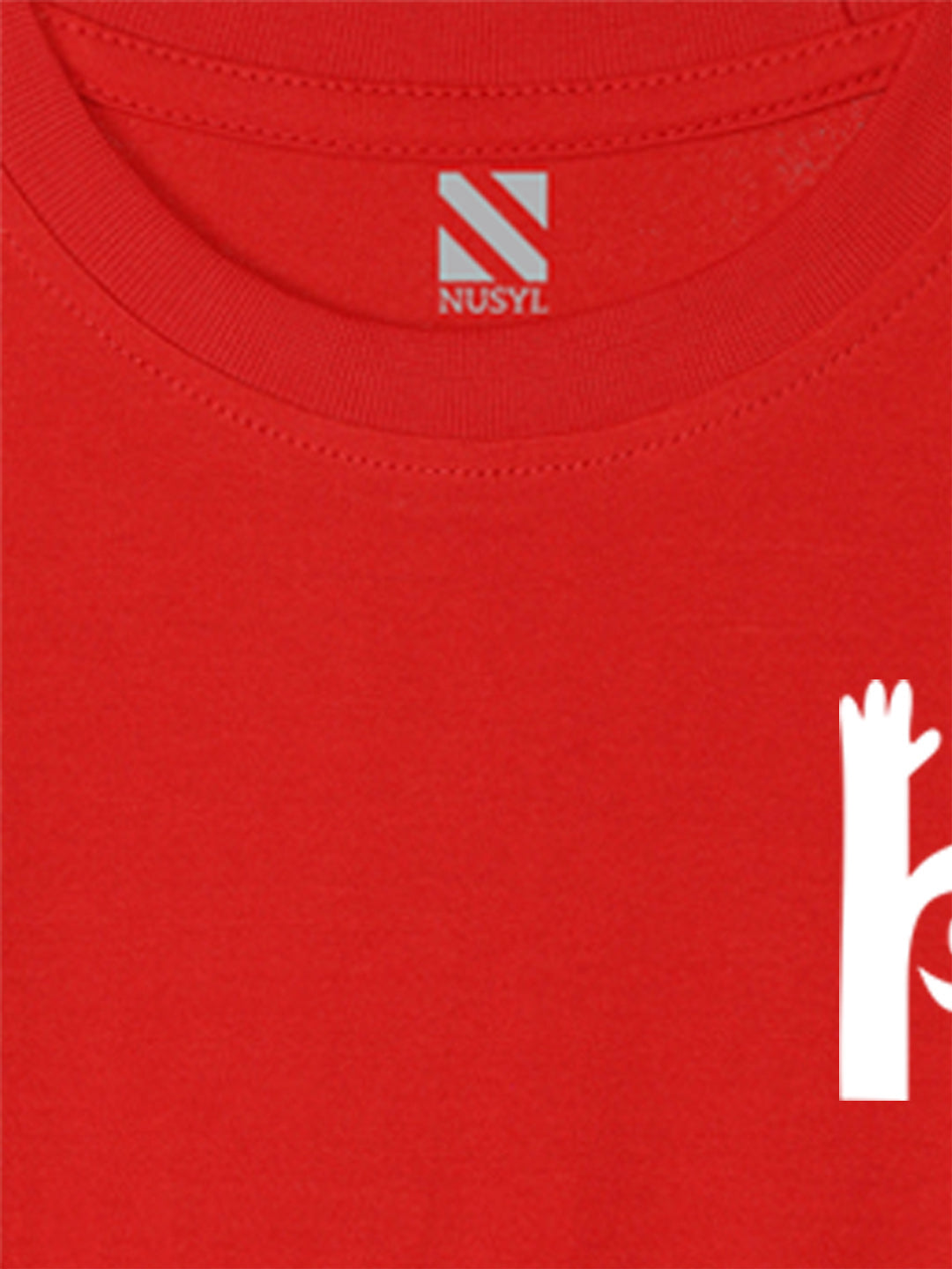 Nusyl Red Biowashed Cotton Full Sleeve T-shirt