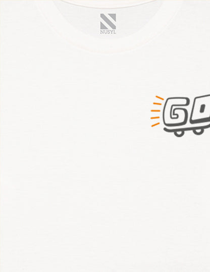 Nusyl White Biowashed Cotton Full Sleeve T-shirt