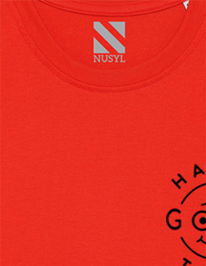 Nusyl Red Biowashed Cotton Full Sleeve T-shirt
