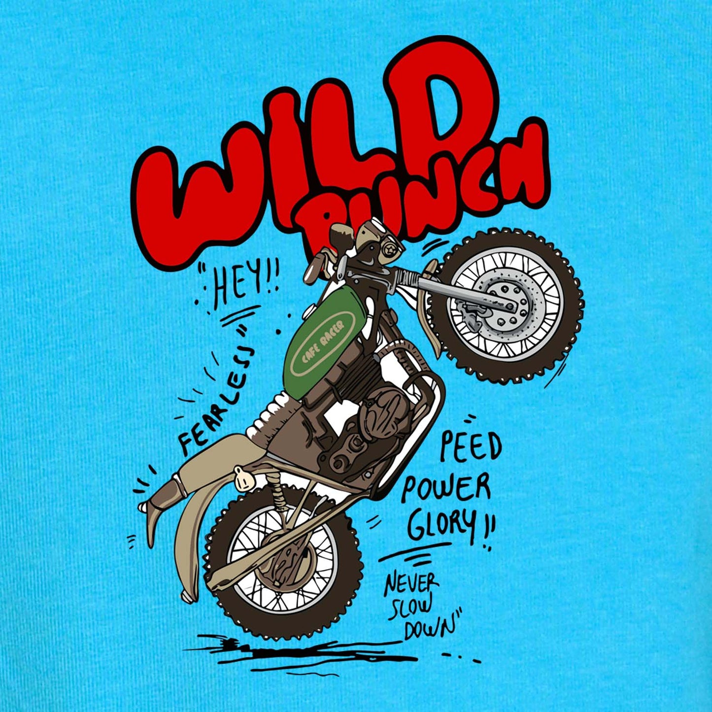 Nusyl Sky Blue Bike & Text Printed Full Sleeve Cotton T-Shirts for Boys