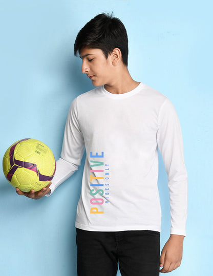 Nusyl White Biowashed Cotton Full Sleeve T-shirt