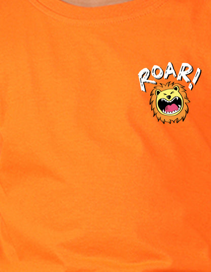 NUSYL Boy's Orange Roar text Printed Full sleeves T-Shirt