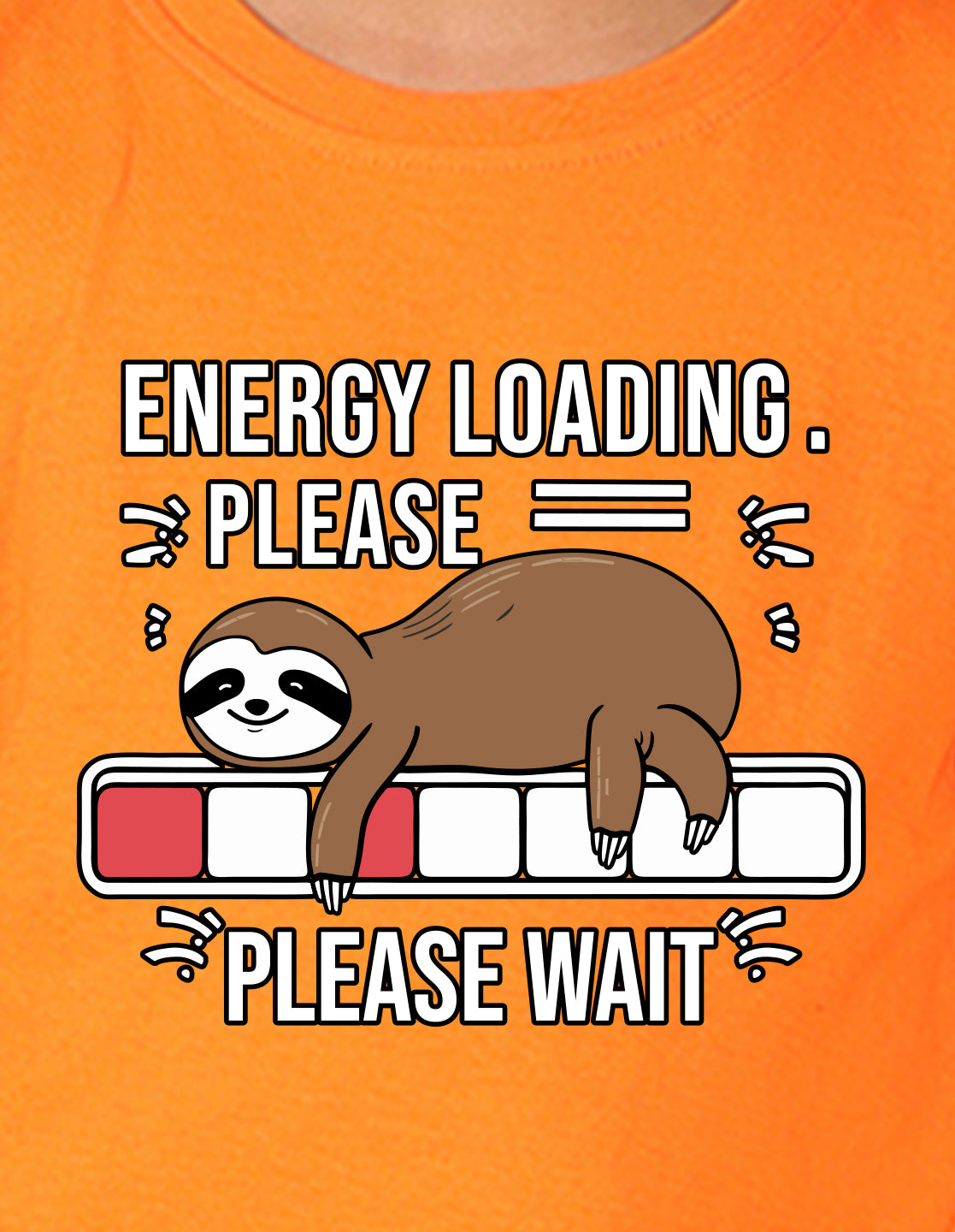 NUSYL Boy's Orange Energy Loading Text Printed Full sleeves T-Shirt