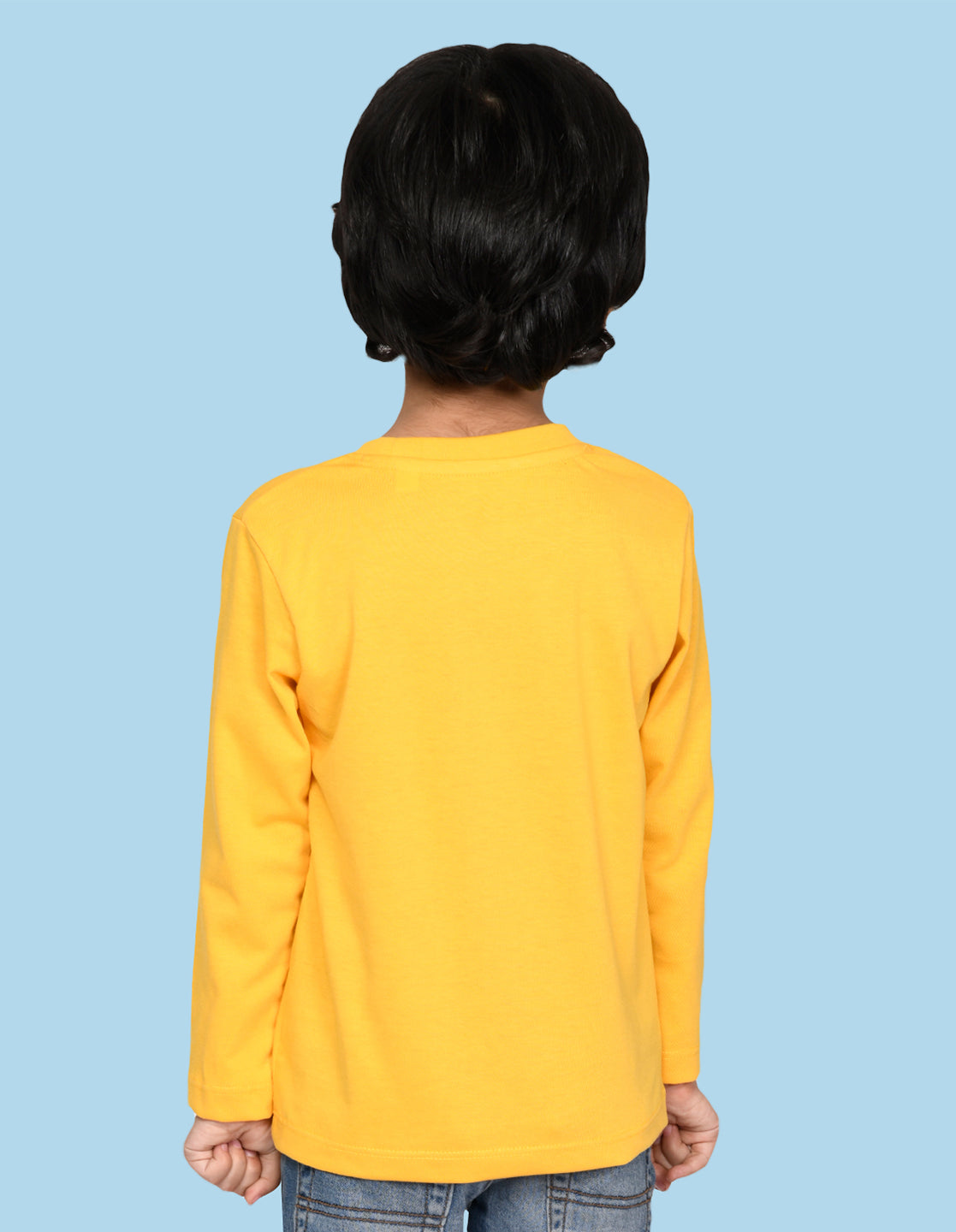 NUSYL Boy's Yellow Energy Loading Text Printed Full sleeves T-Shirt