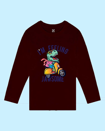 Nusyl Wine Dinosaurs & Text Printed Boy's  T-Shirt