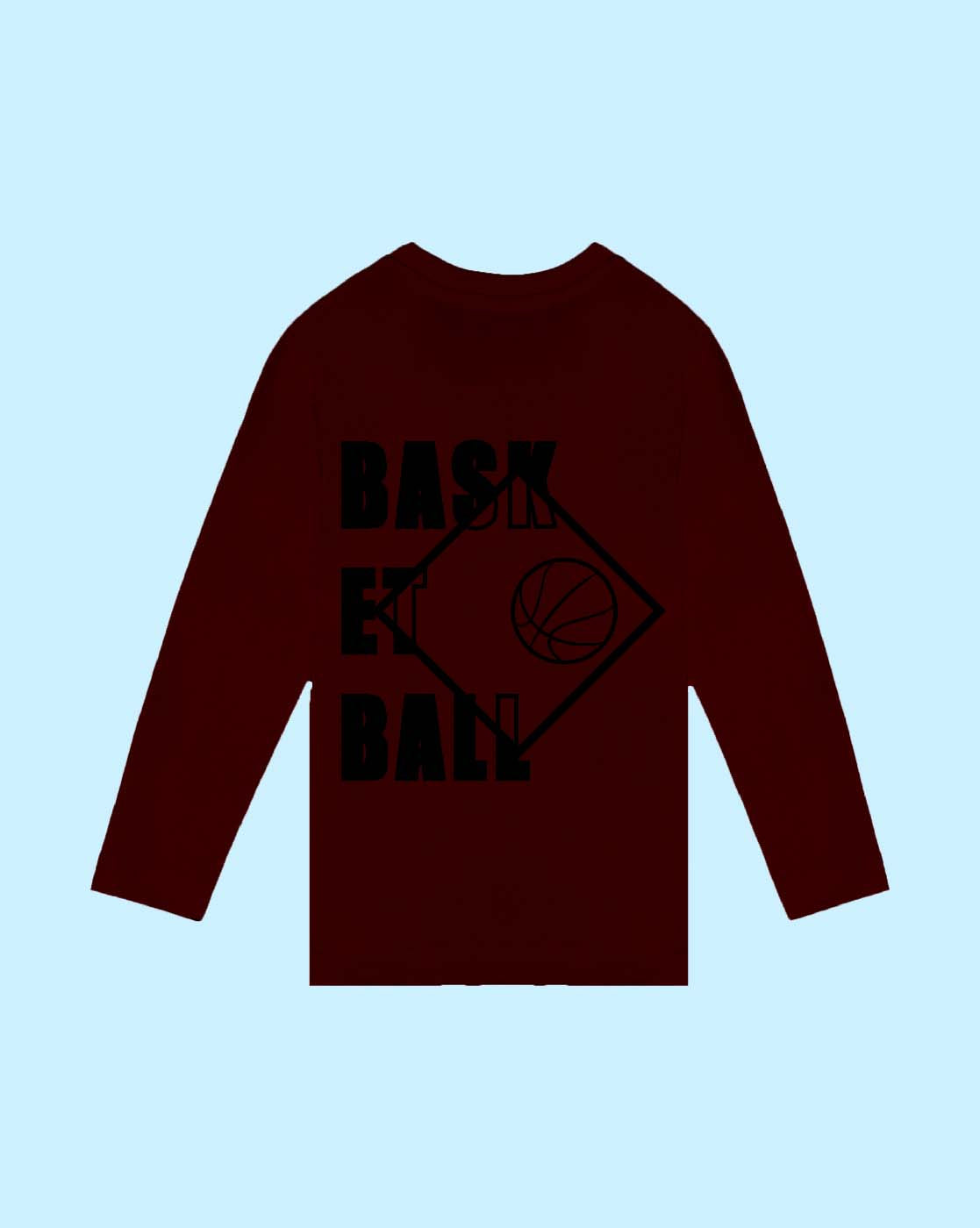 Nusyl Wine Basketball Graphic Printed Boy's  T-Shirt