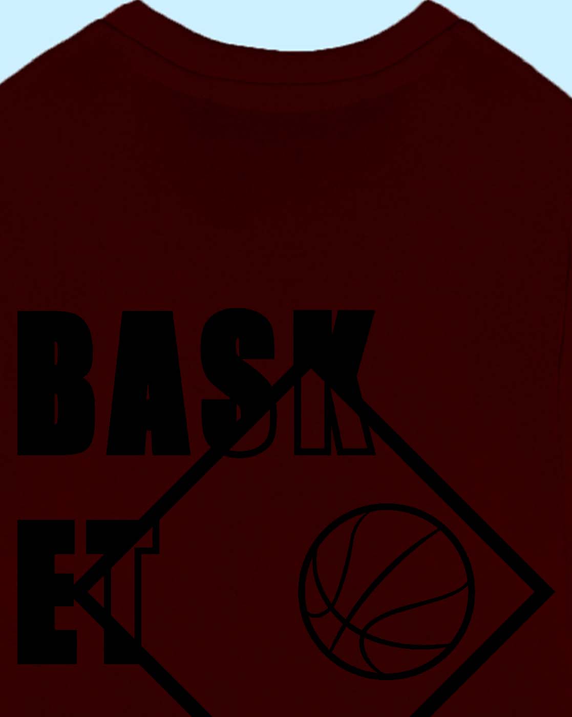 Nusyl Wine Basketball Graphic Printed Boy's  T-Shirt