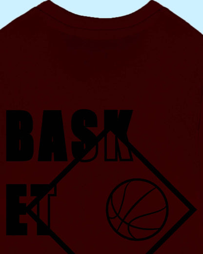 Nusyl Wine Basketball Graphic Printed Boy's  T-Shirt
