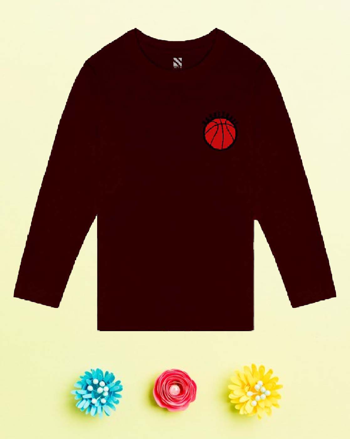Nusyl Wine Basketball Graphic Printed Boy's  T-Shirt