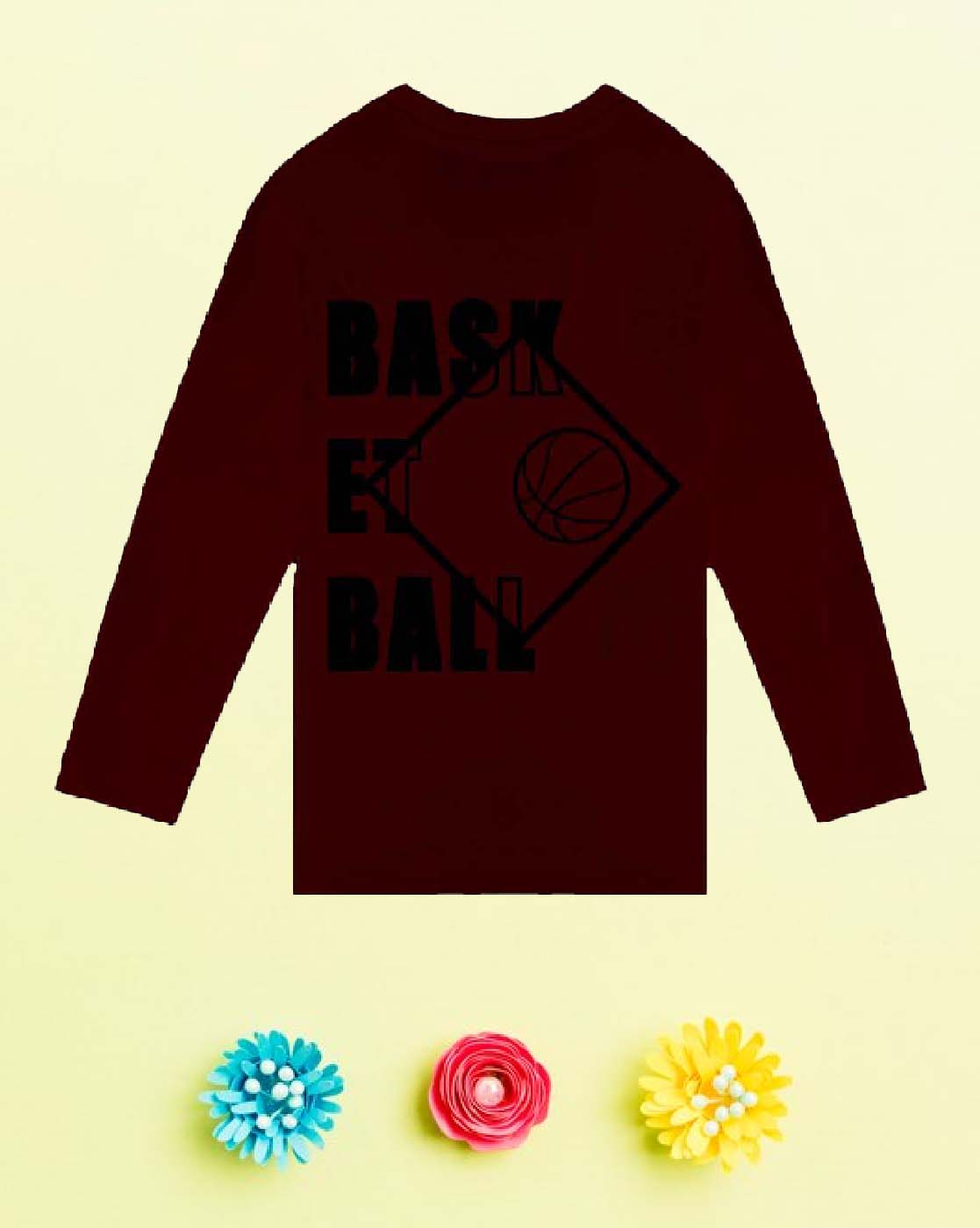 Nusyl Wine Basketball Graphic Printed Boy's  T-Shirt