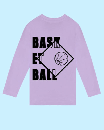 Nusyl Lilac Basketball Graphic Printed Boy's  T-Shirt