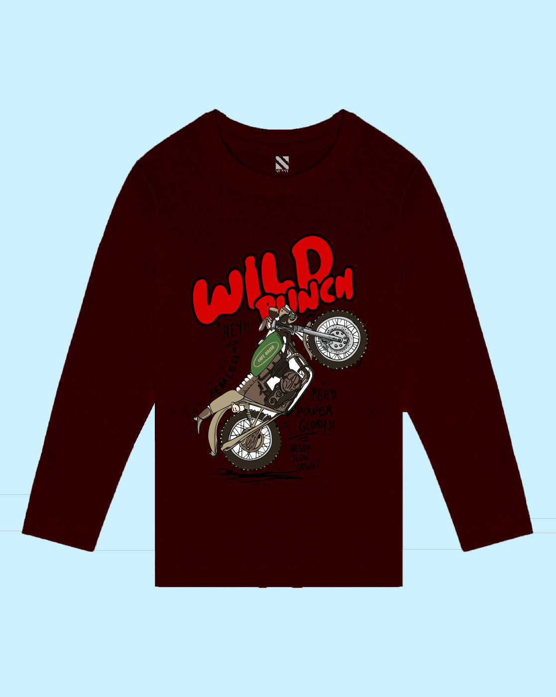Nusyl Wine Bike and text Printed Boy's  T-Shirt